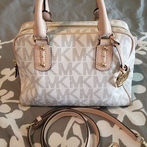 Michael Kors Jet Set Travel Medium Signature Leather Satchel Bag